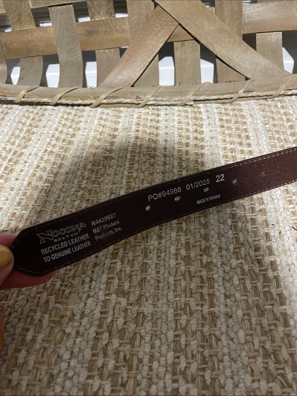 Nocona Belt Co tan tooled